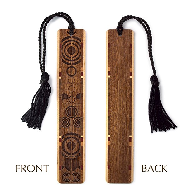 Pendulums Engraved Wooden Bookmark with Tassel - Sapele Wood