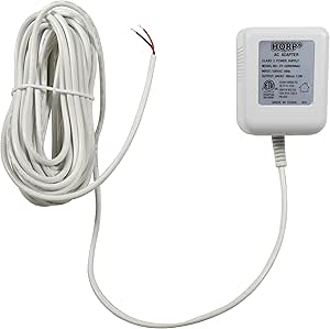 HQRP C Wire Adapter 24V AC Transformer Compatible with Ecobee Nest Honeywell Emerson Ecobee4 Smart WiFi Thermostat, 25ft Cable, White, ETL Listed