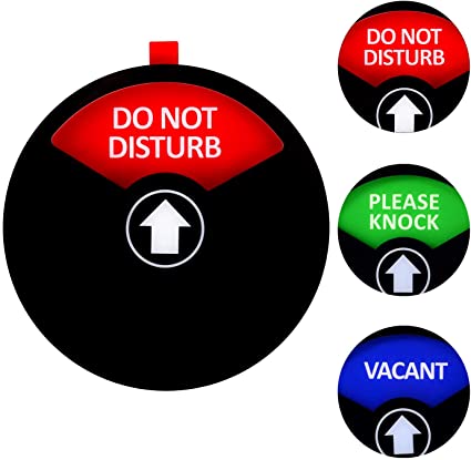 Kichwit Privacy Sign, Do Not Disturb Sign, Vacant Sign, Please Knock Sign, Office Sign, Conference Sign for Offices, 5 Inch (Black)