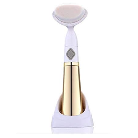 Fenleo Hot Electric Facial Brush Face Clean Skin Massage Deep Pore Scrubber Cleanser (Gold)