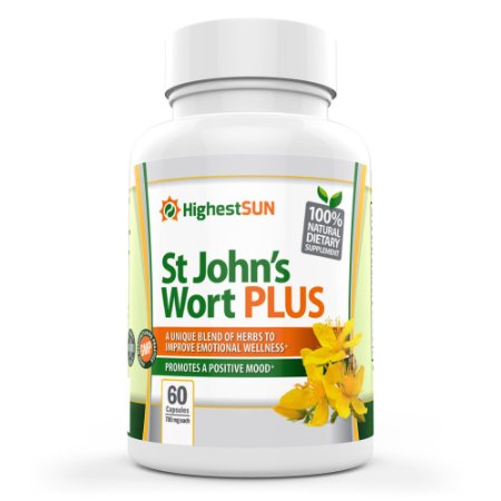 St Johns Wort PLUS 700mg 60 Caps including St. John's Wort Extract, Ginkgo biloba, L-Phenylalanine - Eases Symptoms of Depression