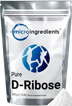 Micro Ingredients Pure D-Ribose Powder, 520 grams (1.15 lb), Energy for Heart