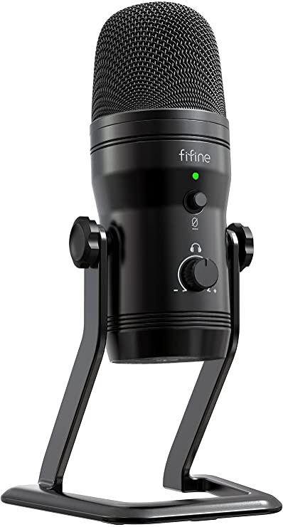 FIFINE Podcast Microphone Four Pickup Patterns USB Mic with Mute Button, Gain Knob& Monitoring Headphone Jack Computer Mic for Recording Instruments, YouTube, Gaming, Voice-Over,Vocal,Stream,Zoom-K690