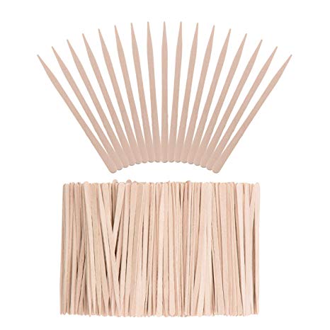 Whaline 400 Pieces Small Wax Sticks Wood Spatulas Applicator Craft Sticks for Hair Eyebrow Removal
