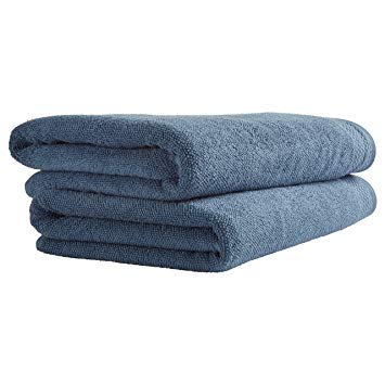 Rivet Popcorn Texture Organic Cotton Bath Towels, Set of 2, Ocean