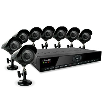 Defender SN301-8CH-008 8 Channel H.264 Smart DVR Security System with Coaching iMenu and 8 Hi-Res CCD Night Vision Surveillance Cameras (Black)