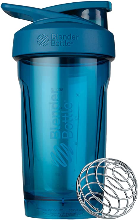 BlenderBottle Strada Shaker Cup Perfect for Protein Shakes and Pre Workout, 24-Ounce, Ocean Blue