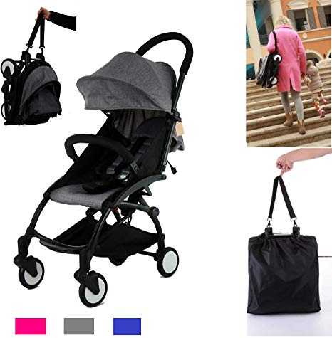 Flykids Travel Easy Lightweight Pram Buggy Travel Pushchair Stroller Carry Bag eith Rain Cover Recliner Rainer Cover Fits in Small CAR Boots Peugeot 107 & Fiat 500C (Light Grey)