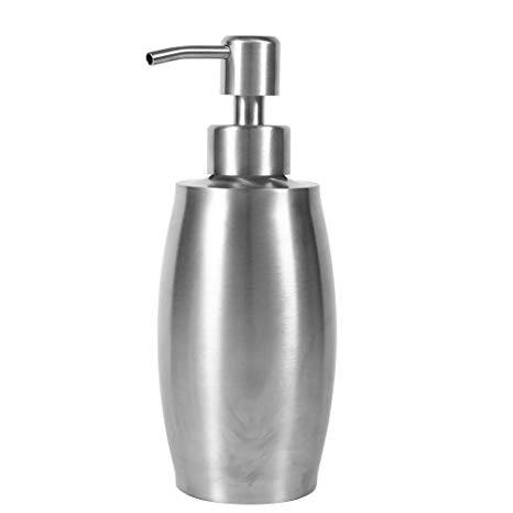 TOPINCN 304 Stainless Steel Soap Dispenser , Kitchen Bathroom Shampoo Soap Container 12oz