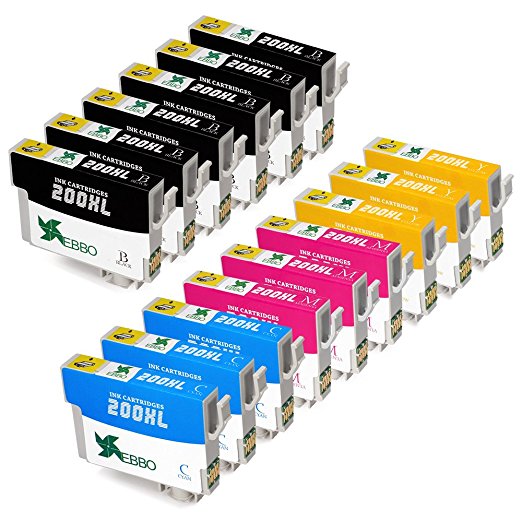EBBO High Yield 200XL Compatible Ink Cartridges Replacement for 200 XL ink, 3 Set   3 Black, for Expression Home XP-200 XP-300 XP-310 XP-400 XP-410, WorkForce WF-2540 WF-2520 WF-2530 WF-2010W Printer