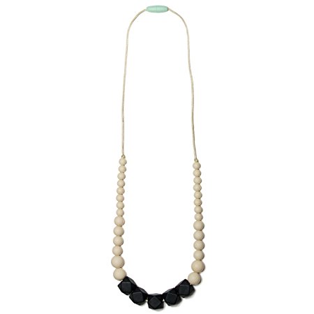 Mama & Little Silicone Teething Nursing Necklace for Mom Sol, Black