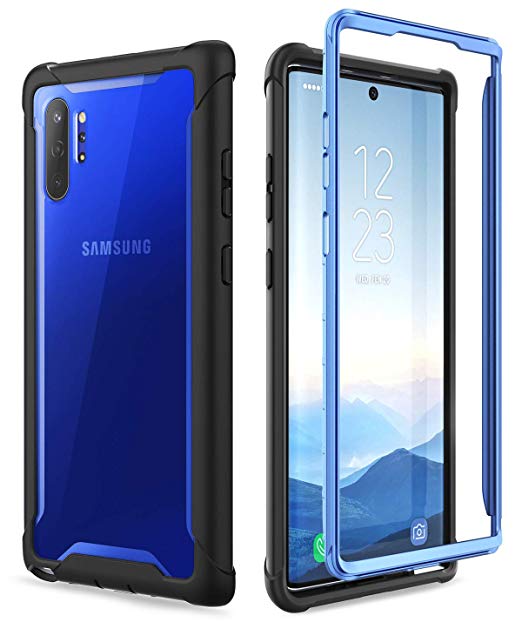 i-Blason Ares Clear Case for Galaxy Note 10 Plus/Note 10 Plus 5G 2019 Release, Dual Layer Rugged Clear Bumper Case Without Built-in Screen Protector (Blue)