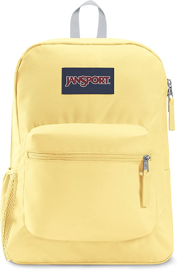 JanSport Cross Town Backpack - School, Travel, or Work Bookbag with Water Bottle Pocket, Pale Banana