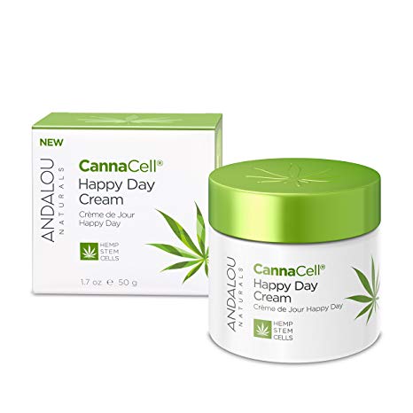 Andalou Naturals CannaCell Happy Day Cream, 1.7 Ounce Jar, THC-Free, Sulfate-Free, Silicone-Free Botanical Skin Care
