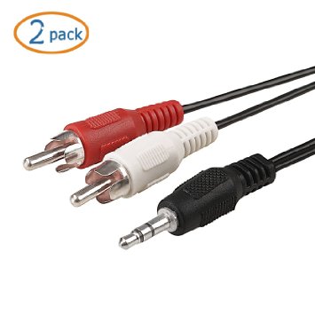 Belkin 2 Pack 6FT 35mm Mini Plug to RCA Hook Computer To Stereo 6 FT