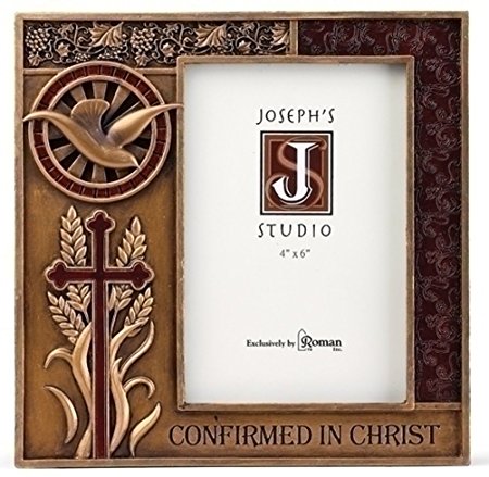 7.5 Resin Bronze Finish Confirmation Frame for 4x6 Photo by Roman