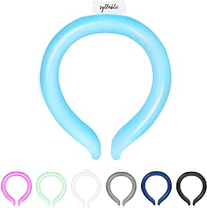 Neck Cooling Tube, Reusable Ice Neck Wrap Speed Cooler, Wearable Body Cooling Cold Pack Product for Hot Flashes and Summer (Blue)