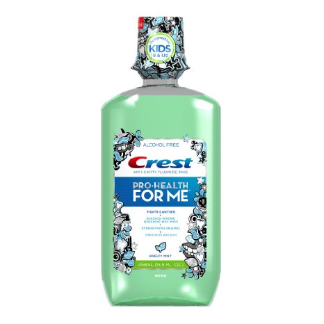 Crest Pro-Health For Me Breezy Mint Flavor Anti-Cavity Fluoride Rinse 458 Ml (Pack of 12)