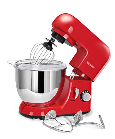 CHEFTRONIC Stand Mixers Tilt-head Household Aids Mixers Kitchen Electric Dough Mixer 120V/350W 4.2qt Stainless Steel Bowl