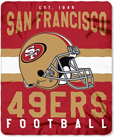 The Northwest Company NFL San Francisco 49ers Singular Printed Fleece Throw, Red, 50" x 60"