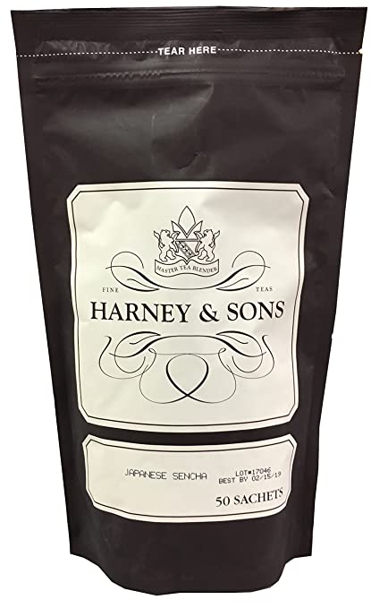 Harney & Sons Japanese Sencha Caffeinated Green Tea Bag of 50 Tea Sachets
