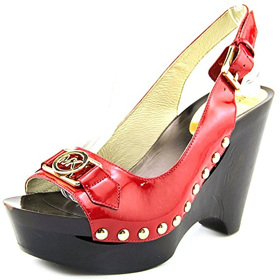 Michael Kors Charm Sling Patent Red Heel Women Size 6.5 M