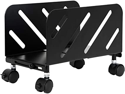 AIMEZO HumanCentric PC Stand – Computer Tower and CPU Stand Cart | Adjustable and Mobile PC Holder with Wheels