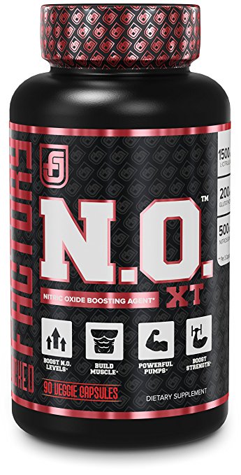 N.O. XT Nitric Oxide Supplement - Extra Strength NO Booster and Muscle Builder With Nitrosigine Arginine and L Citrulline for Muscle Growth, Pumps, Vascularity, & Energy - 90 Veggie Pills