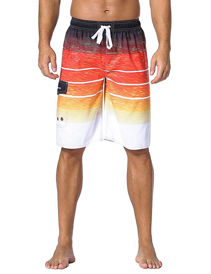 Unitop Men's Swim Trunks Classic Lightweight Board Shorts with Lining