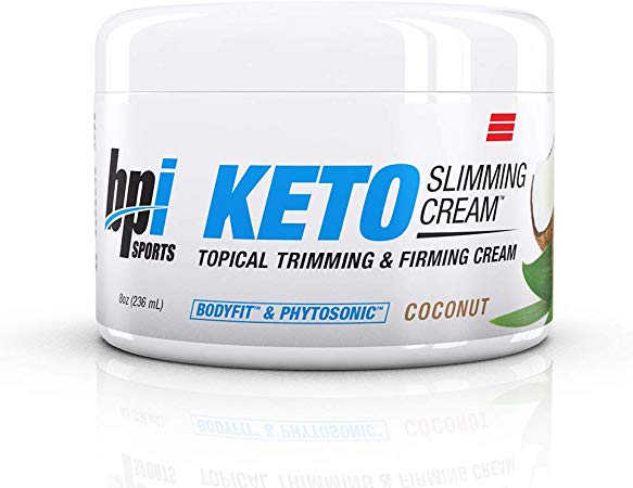 BPI Sports Keto Slimming Cream – Ketogenic Diet Support – Skin Firming, Skin Toning, Reduce Cellulite – Bhb Salts, Bodyfit & Phytosonic – Coconut Scent – Topical Cream – 8 Oz.