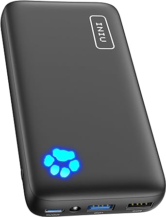 INIU Power Bank, 20000mAh USB C Portable Charger, 18W PD QC Fast Charging External Battery Pack, 3-Output Phone Charger for iPhone 15 14 13 12 11 X 8 Pro Max Samsung S22 S10 Google LG iPad Tablet, tec