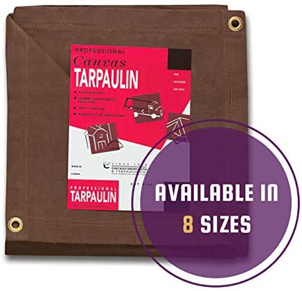 CCS CHICAGO CANVAS & SUPPLY Canvas Tarpaulin, Brown, 7 by 9 Feet