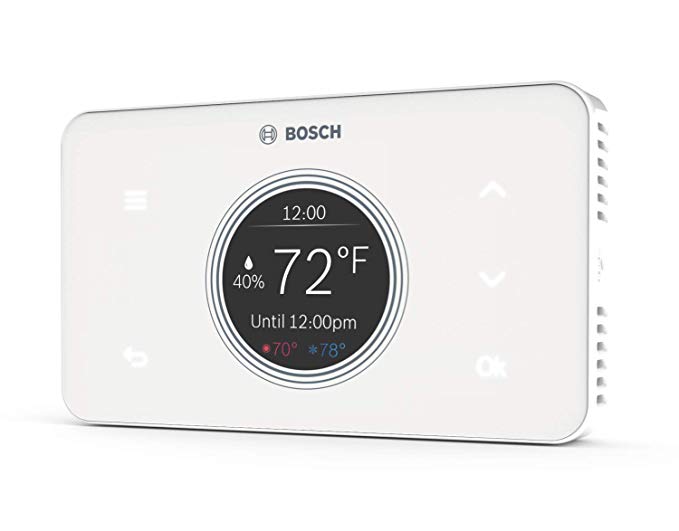Bosch Thermotechnology Bosch Connected BCC50 Wi-Fi Thermostat-Compatible with Alexa and Google Assistant, All-in-One, Touch Screen, Safety Control, Smart Home, White
