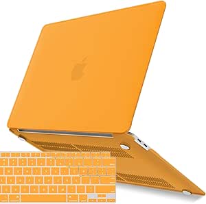 iBenzer Compatible with New MacBook Air 13 inch Case 2022 2021 2020 M1 A2337 A2179 A1932, Plastic Hard Shell Case with Keyboard Cover for Mac Air with Touch ID, Marigold, CA-AT13-MAGD 1