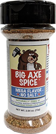 Big Axe Spice MEGA FLAVOR - Sodium Free Herb Seasoning Spice Blend / FREE of Salt, Sugar, Gluten and Preservatives ~ Vegetarian Vegan Paleo Kosher & Halal Friendly