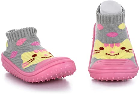 HOWELL Unisex Baby Socks Shoes Anti Slip Floor Socks with Soft Rubber Bottom Infant Newborn Cotton Sock Boots