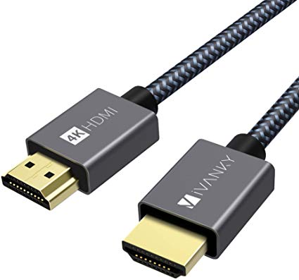 4K HDMI Cable 3.3 ft, iVANKY High Speed 18Gbps HDMI 2.0 Cable, 4K HDR, HDCP 2.2, 3D, 2160P, 1080P, Ethernet - Braided HDMI Cord, Audio Return (ARC) Compatible UHD TV, Blu-ray, PS4, PS3, Projector