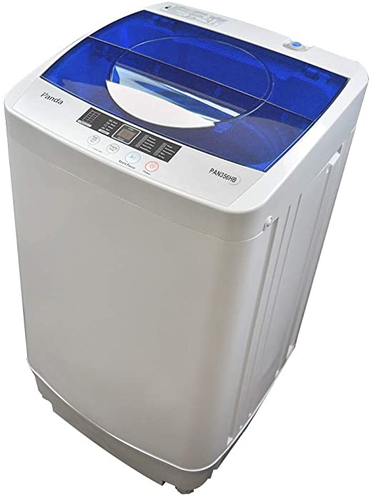 Panda Portable Washing Machine, 10lbs Capacity, 10 Wash Programs, 2 built in rollers/casters, Compact Top Load Cloth Washer, 1.34 Cu.ft