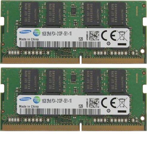 2 x 16GB Kit 32GB DDR4 Notebook Memory 2133Mhz Samsung M471A2K43BB1-CPB 260-pin SO-DIMM PC4-17000 RAM for Skylake Brand Laptop System