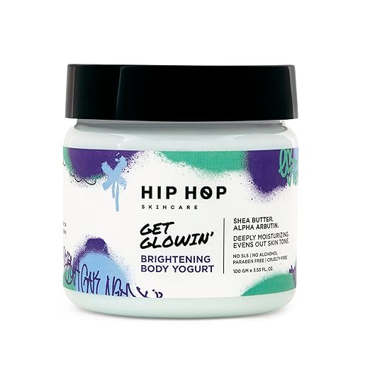 HipHop Skincare Get Glowin' Brightening Body Yogurt 100gm | With Shea Butter and Rose for Deep Moisturisation and Glowing Skin | For Normal to Dry Skin