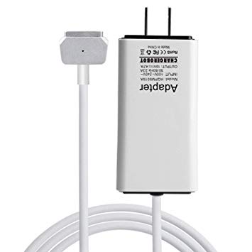 85W Magnetic 2nd-Gen T-tip Charger for Apple MacBook Pro 15 inch with Retina Display, Super Light and Portable Adapter