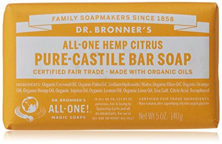 Dr. Bronner's Magic Soap Citrus Orange Bar Soap, 140g