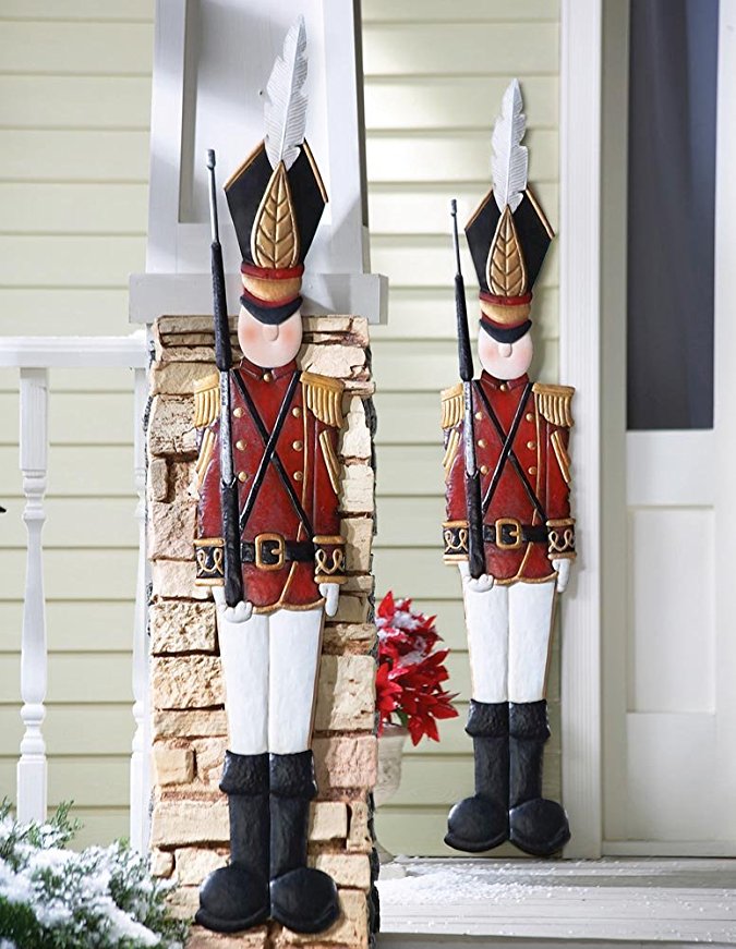 Metal Holiday Tin Soldier Wall Decoration, 45"H