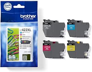 Brother LC-422XLVAL-INK CARTRIDGES MFC-J5340DW, MFC-J5345DW, MFC-J5740DW, MFC-J6540DW, MFC-J6940DW (4 units), Couleur Noire, Cyan, Magenta et Jaune