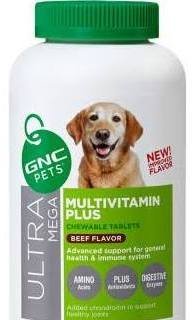 GNC Ultra Mega Multivitamin Plus Advanced Support for Senior Dog 60 Count Chewable Tablets by GNC Pets