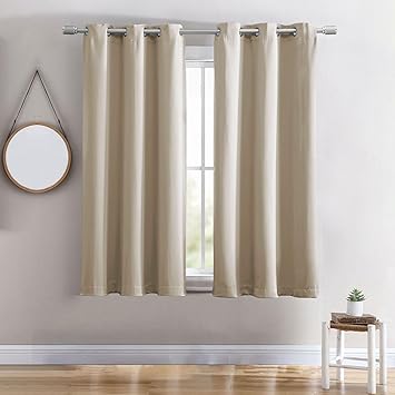 Cathay Home Room Darkening Blackout Thermal Insulated Energy Saving Grommet Curtain/Drape Window Treatment for Living Room/Bedroom - Single Panel (40-inch Wide by 63-inch Long, Taupe)