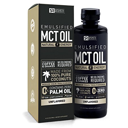 NEW!! Emulsified MCT OIL supporting energy and healthy metabolism | Mixes easily into any liquid - 100% Coconut sourced (Unflavored)