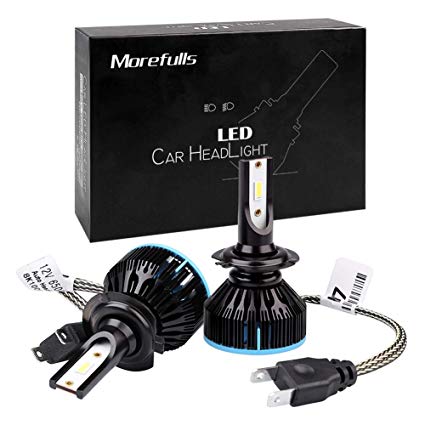 H7 Headlight bulb,Morefulls M6 Series Extremely Bright H7 LED Headlight Bulbs Conversion Kit,All-in-One design,56w 6400lm 6500k Xenon White