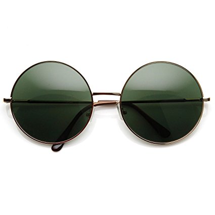 zeroUV - Super Large Oversized Metal Round Circle Sunglasses