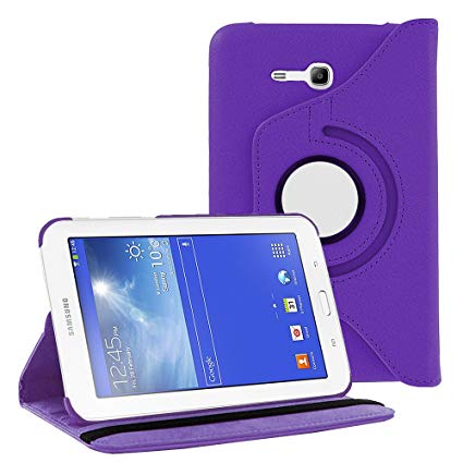 Galaxy Tab E 7.0 Lite Case by KIQ, Premium PU Leather Folding Cover Case Slim-Fit Lightweight for Galaxy Tab E 7.0, Galaxy Tab 3 7.0 Lite [SM-T110, SM-T111, SM-T113, SM-T116] Purple